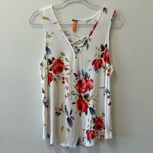 Feiersi • Roses Criss Cross Tank • Sz XL